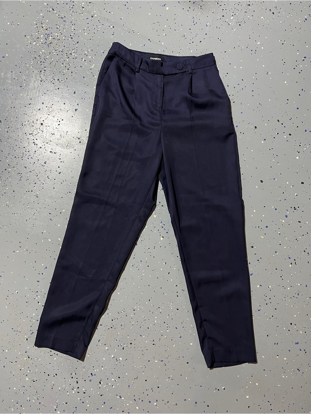 Express Women's Navy Ankle High-Rise Trousers